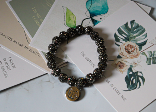 AFFIRMATION BRACELET "GOD" - BLACK