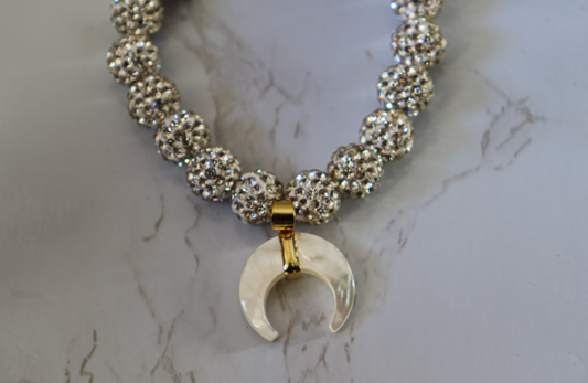 AFFIRMATION BRACELET "CRESCENT MOON" - WHITE