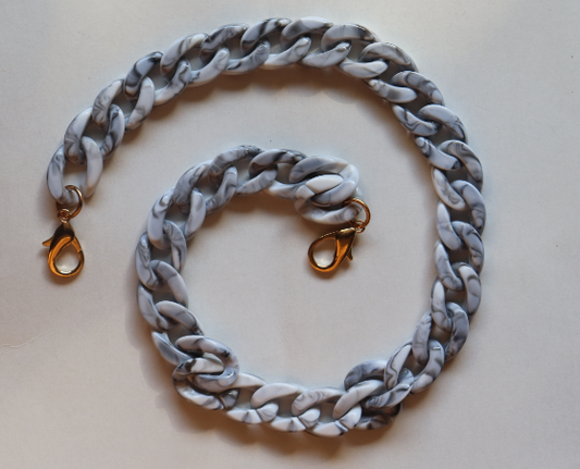 20" MURAL BAG CHAIN - GREY MARBLE