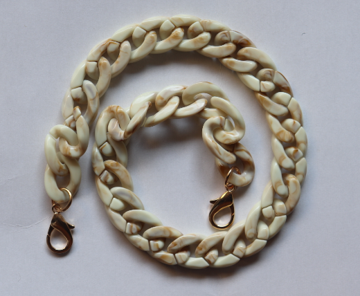 20" MURAL BAG CHAIN - TAN MARBLE